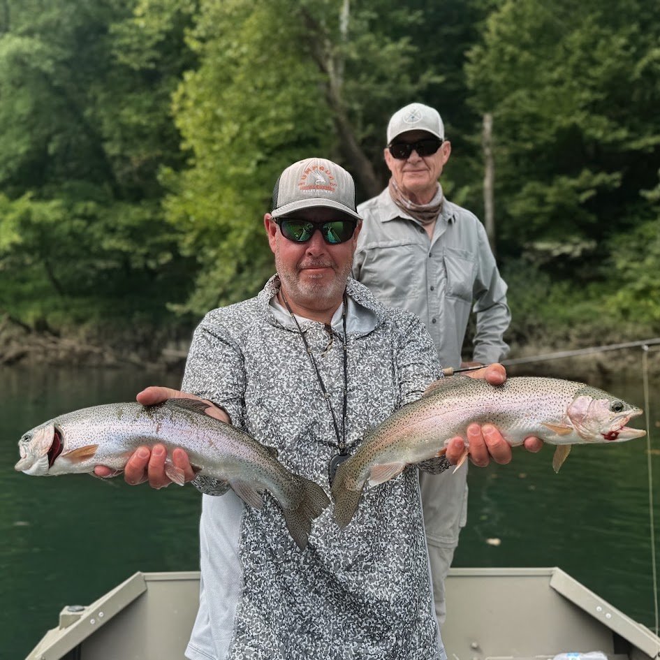 Captain Jeff Sharpe with a pair of Cumberland River Slot Fish